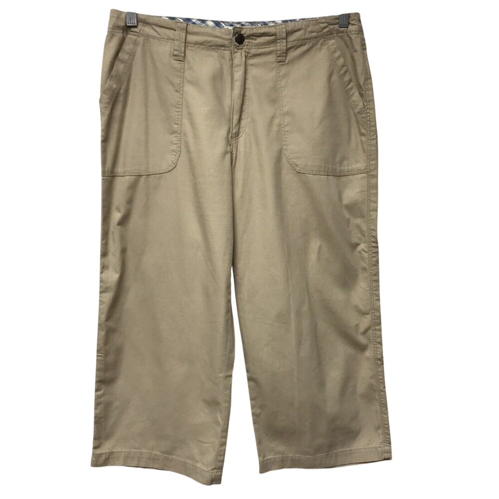 Bamboo Traders Pants Womens 12 Petite Capri Beige